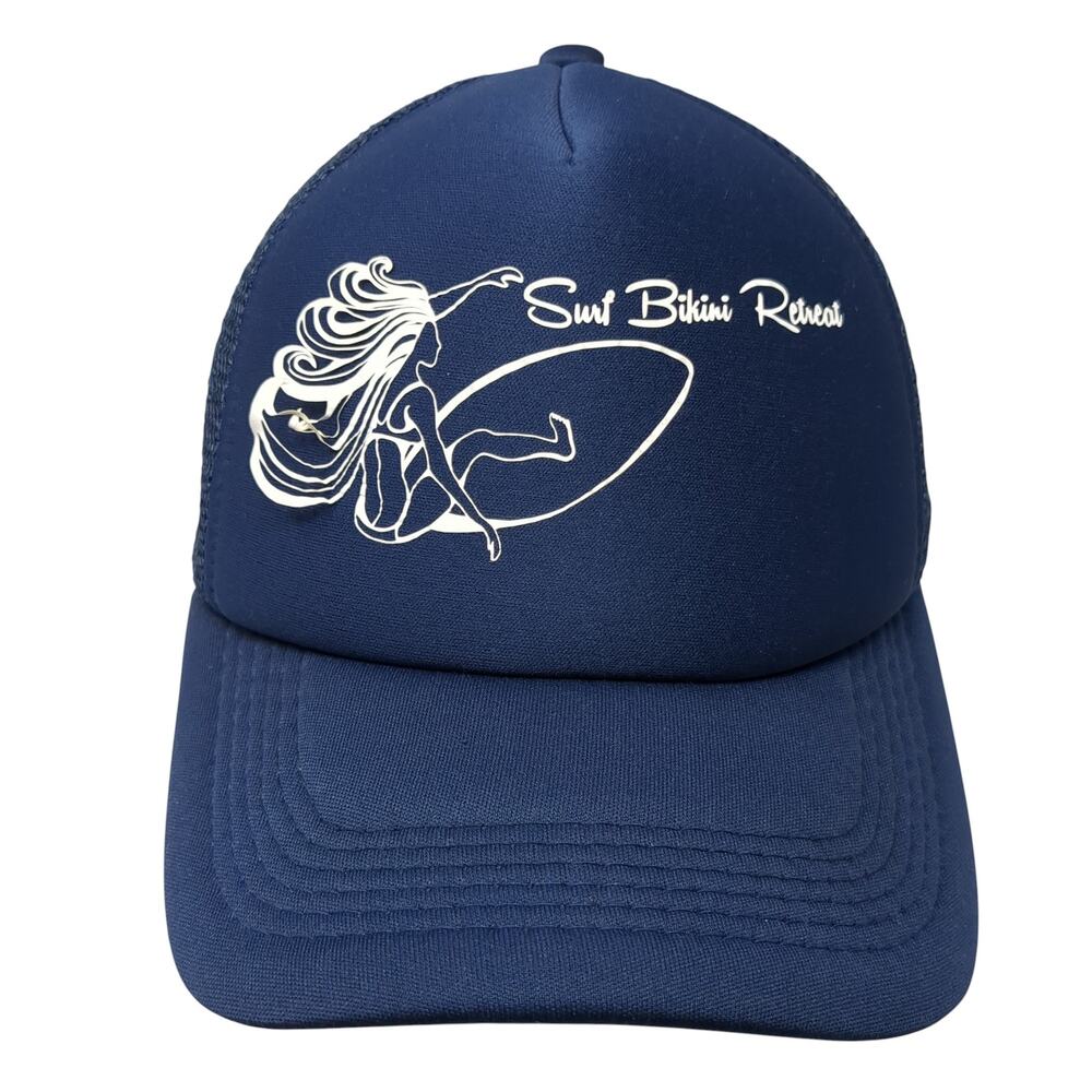 Surf Bikini Retreat Snapback Trucker Hat Blue One Size Adjustable Mesh Back